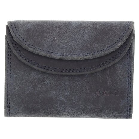 4 East Small Wallet with RFID | Portable Navy Leather Wallet for Men & Women | 4 Card Slots, Coin Pocket, & 2 Bill Compartment | 10.5x8.5x2.5 cm 4 East Small Wallet with RFID | Portable Navy Leather Wallet for Men & Women | 4 Card Slots, Coin Pocket, & 2 Bill Compartment | 10.5x8.5x2.5 cm