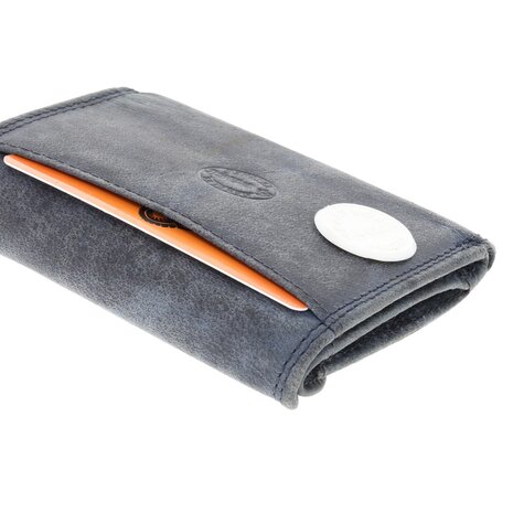 4 East Small Wallet with RFID | Portable Navy Leather Wallet for Men & Women | 4 Card Slots, Coin Pocket, & 2 Bill Compartment | 10.5x8.5x2.5 cm 4 East Small Wallet with RFID | Portable Navy Leather Wallet for Men & Women | 4 Card Slots, Coin Pocket, & 2 Bill Compartment | 10.5x8.5x2.5 cm