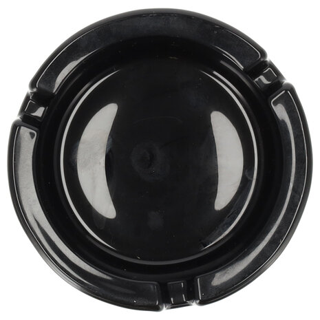 Discountershop 2x Stijlvolle Aardewerk Asbak 8.5cm x 3.5cm - Sigarettenasbak - Zwart - Asbak glas - Perfect Rookaccessoire