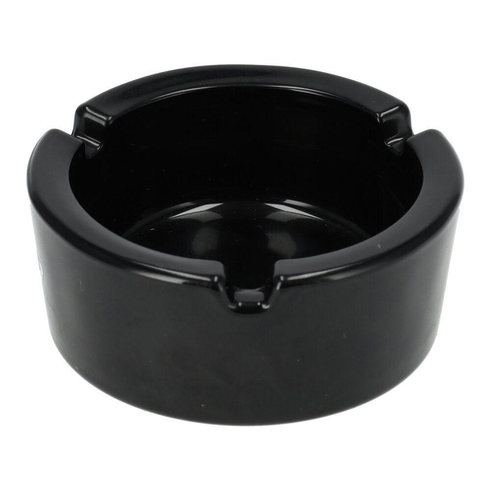 Discountershop  Black Glass Ashtray 8.5cm | Heat-Resistant Cigarette Ash Tray for Smokers | Set of 2 | Art Deco Smoking Accessories for Men