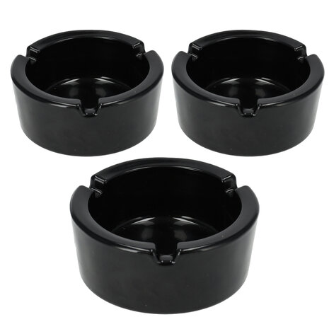 Discountershop 3x Stylish Pottery Ashtray 8.5cm x 3.5cm - Cigarette ashtray - Black - Ashtray glass - Perfect Smoking Accessory Discountershop 3x Stylish Pottery Ashtray 8.5cm x 3.5cm - Cigarette ashtray - Black - Ashtray glass - Perfect Smoking Accessory