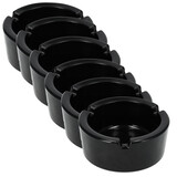 Discountershop Asbak van Glas - Dia 8.5cm - Zwart | Set van 6 | Ronde Asbak voor Binnen & Buiten | Sigaretten Asbak voor Rokers