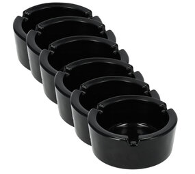 Discountershop Black Glass Ashtrays 8.5cm - Set of 6 | Heat-Resistant Art Deco Cigarette Ash Tray for Odor Control – Smoking Accessories for Men Discountershop Black Glass Ashtrays 8.5cm - Set of 6 | Heat-Resistant Art Deco Cigarette Ash Tray for Odor Control – Smoking Accessories for Men