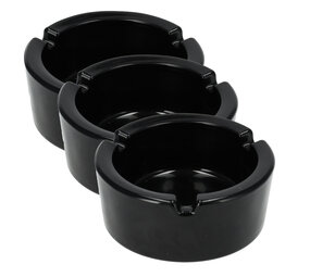 Discountershop 3x Stylish Pottery Ashtray 8.5cm x 3.5cm - Cigarette ashtray - Black - Ashtray glass - Perfect Smoking Accessory Discountershop 3x Stylish Pottery Ashtray 8.5cm x 3.5cm - Cigarette ashtray - Black - Ashtray glass - Perfect Smoking Accessory
