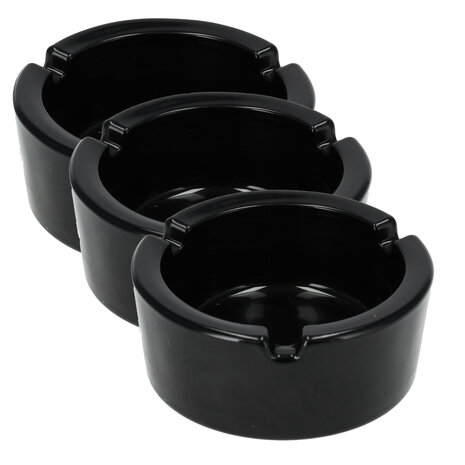 Discountershop 3x Stylish Pottery Ashtray 8.5cm x 3.5cm - Cigarette ashtray - Black - Ashtray glass - Perfect Smoking Accessory Discountershop 3x Stylish Pottery Ashtray 8.5cm x 3.5cm - Cigarette ashtray - Black - Ashtray glass - Perfect Smoking Accessory