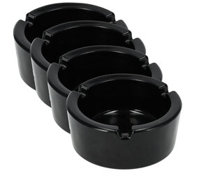 Discountershop Glazen Asbak 8.5cm | Set van 4 | Ronde Asbak voor Binnen & Buiten | Goedkope Roken Tabak Asbak