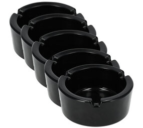 Discountershop Glazen Asbak 8.5cm - Zwart | Set van 5 | Ronde Asbak voor Binnen & Buiten | Goedkope Sigaretten Asbak Discountershop Glazen Asbak 8.5cm - Zwart | Set van 5 | Ronde Asbak voor Binnen & Buiten | Goedkope Sigaretten Asbak