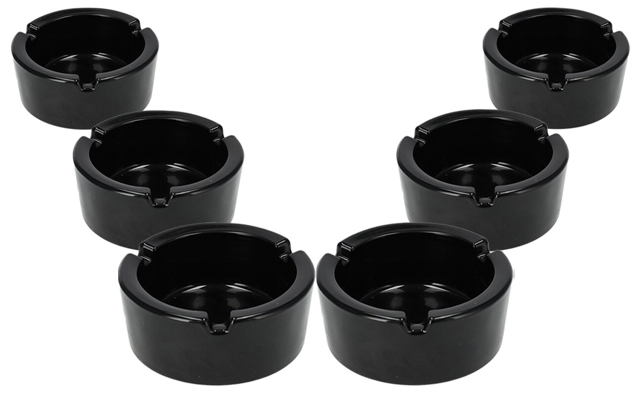Discountershop Asbak van Glas - Dia 8.5cm - Zwart | Set van 6 | Ronde Asbak voor Binnen & Buiten | Sigaretten Asbak voor Rokers Discountershop Asbak van Glas - Dia 8.5cm - Zwart | Set van 6 | Ronde Asbak voor Binnen & Buiten | Sigaretten Asbak voor Rokers