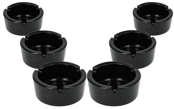 Discountershop Black Glass Ashtrays 8.5cm - Set of 6 | Heat-Resistant Art Deco Cigarette Ash Tray for Odor Control – Smoking Accessories for Men Discountershop Black Glass Ashtrays 8.5cm - Set of 6 | Heat-Resistant Art Deco Cigarette Ash Tray for Odor Control – Smoking Accessories for Men