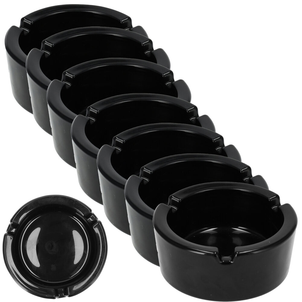 Discountershop Black Glass Ashtrays 8.5cm - Set of 7 | Heat-Resistant Glass | Cigarette Ash Tray for Odor Control | Art Deco Smoking Accessories for Men Discountershop Black Glass Ashtrays 8.5cm - Set of 7 | Heat-Resistant Glass | Cigarette Ash Tray for Odor Control | Art Deco Smoking Accessories for Men