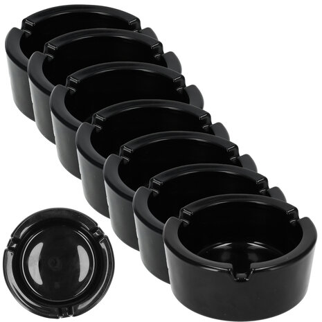Discountershop Black Glass Ashtrays 8.5cm - Set of 7 | Heat-Resistant Glass | Cigarette Ash Tray for Odor Control | Art Deco Smoking Accessories for Men Discountershop Black Glass Ashtrays 8.5cm - Set of 7 | Heat-Resistant Glass | Cigarette Ash Tray for Odor Control | Art Deco Smoking Accessories for Men