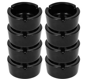 Discountershop Professionele Horeca Asbak van Glas | Dia 8.5cm Rond - Zwart | Set van 8 Wiet Asbak | Essentieel Rookwaren voor Thuis, Hotels, Bars & Feestjes