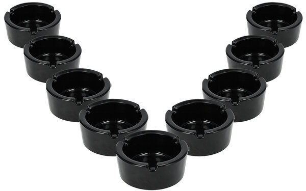 Discountershop Black Glass Ashtrays 8.5cm - Set of 9 | Heat-Resistant Art Deco Cigarette Ash Tray for Bars, Hotels, Cafés & Restaurants | Hotel Ash Tray for Odor Control  Discountershop Black Glass Ashtrays 8.5cm - Set of 9 | Heat-Resistant Art Deco Cigarette Ash Tray for Bars, Hotels, Cafés & Restaurants | Hotel Ash Tray for Odor Control