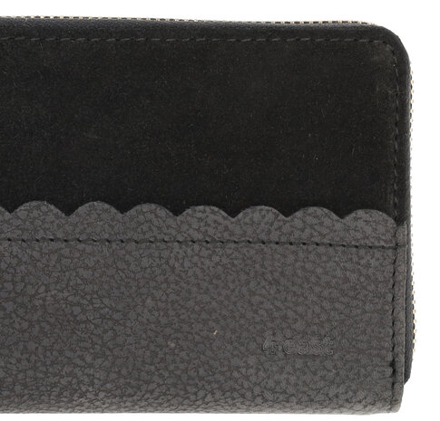 4 East Women's Leather Wallet with Zipper | RFID Protection | Black Leather Wallet | 20x10x2.5cm | 12 Card Slots, Cash & Coin Pocket | Perfect Gift 4 East Women's Leather Wallet with Zipper | RFID Protection | Black Leather Wallet | 20x10x2.5cm | 12 Card Slots, Cash & Coin Pocket | Perfect Gift