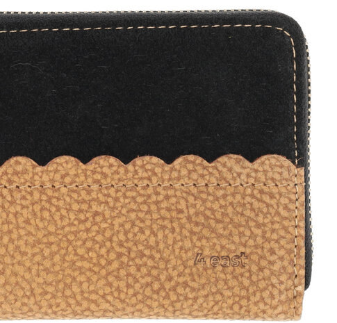 4 East Beste Portemonnee Dames Met Rits | Anti-Skim | Leren Portemonnee veel pasjes | 20x10x2.5cm | 12 pasjeshouders, Briefgeld & Muntvak | Ideaal Kerstcadeau