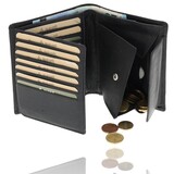 4 East Pure Leather Wallet with Coin Pocket - RFID Technology - 4East Black Men's Wallet with 14 Creditcard Slots 4 East Pure Leather Wallet with Coin Pocket - RFID Technology - 4East Black Men's Wallet with 14 Creditcard Slots
