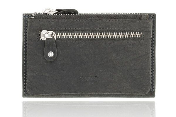 4 East  Dames portemonnee leer met rits | portemonnee dames veel pasjes | 14cm x 9cm - 12 kaartsloten - 7 vakken | rfid | ideaal cadeautjes grijs 4 East  Dames portemonnee leer met rits | portemonnee dames veel pasjes | 14cm x 9cm - 12 kaartsloten - 7 vakken | rfid | ideaal cadeautjes grijs