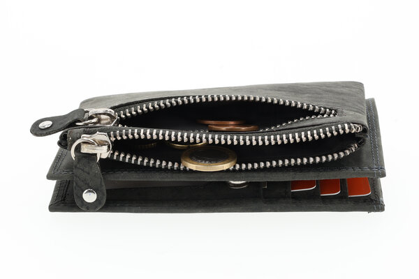 4 East  Dames portemonnee leer met rits | portemonnee dames veel pasjes | 14cm x 9cm - 12 kaartsloten - 7 vakken | rfid | ideaal cadeautjes grijs 4 East  Dames portemonnee leer met rits | portemonnee dames veel pasjes | 14cm x 9cm - 12 kaartsloten - 7 vakken | rfid | ideaal cadeautjes grijs