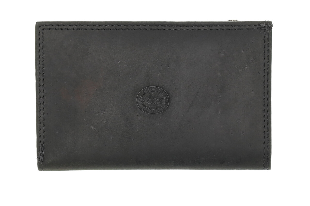 4 East Women's Zipper Wallet | Black Genuine Leather Wallet | 14cm x 9cm - 12 Card Slots - 7 Compartments | RFID | Perfect Gift 4 East Women's Zipper Wallet | Black Genuine Leather Wallet | 14cm x 9cm - 12 Card Slots - 7 Compartments | RFID | Perfect Gift