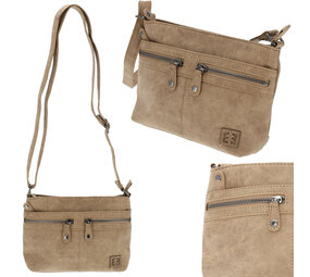 Enrico Benetti Dames Schoudertas - Stijlvolle Taupe Crossbody Tas - Bicky Bernard - 21cmx17cmx7cm - Modieuze Damestas Enrico Benetti Dames Schoudertas - Stijlvolle Taupe Crossbody Tas - Bicky Bernard - 21cmx17cmx7cm - Modieuze Damestas