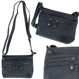 Bicky Bernard  Crossbody Bag for Women | Faux Leather - 25x17x7cm - Zip Closure - 5 Pockets - Navy | Adjustable Shoulder Strap | Ideal Handbags for as Gifts & for Travel Bicky Bernard  Crossbody Bag for Women | Faux Leather - 25x17x7cm - Zip Closure - 5 Pockets - Navy | Adjustable Shoulder Strap | Ideal Handbags for as Gifts & for Travel