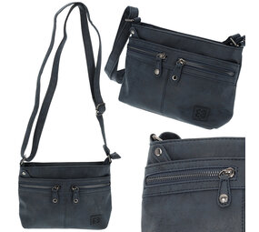 Bicky Bernard  Crossbody Bag for Women | Faux Leather - 25x17x7cm - Zip Closure - 5 Pockets - Navy | Adjustable Shoulder Strap | Ideal Handbags for as Gifts & for Travel Bicky Bernard  Crossbody Bag for Women | Faux Leather - 25x17x7cm - Zip Closure - 5 Pockets - Navy | Adjustable Shoulder Strap | Ideal Handbags for as Gifts & for Travel