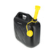 Discountershop Jerrycan 10 Liter Black/Yellow | UN Certified Plastic Fuel Jerry Can with Spout for Diesel & Petrol | Auto Accessories for Outdoor & Motor Use