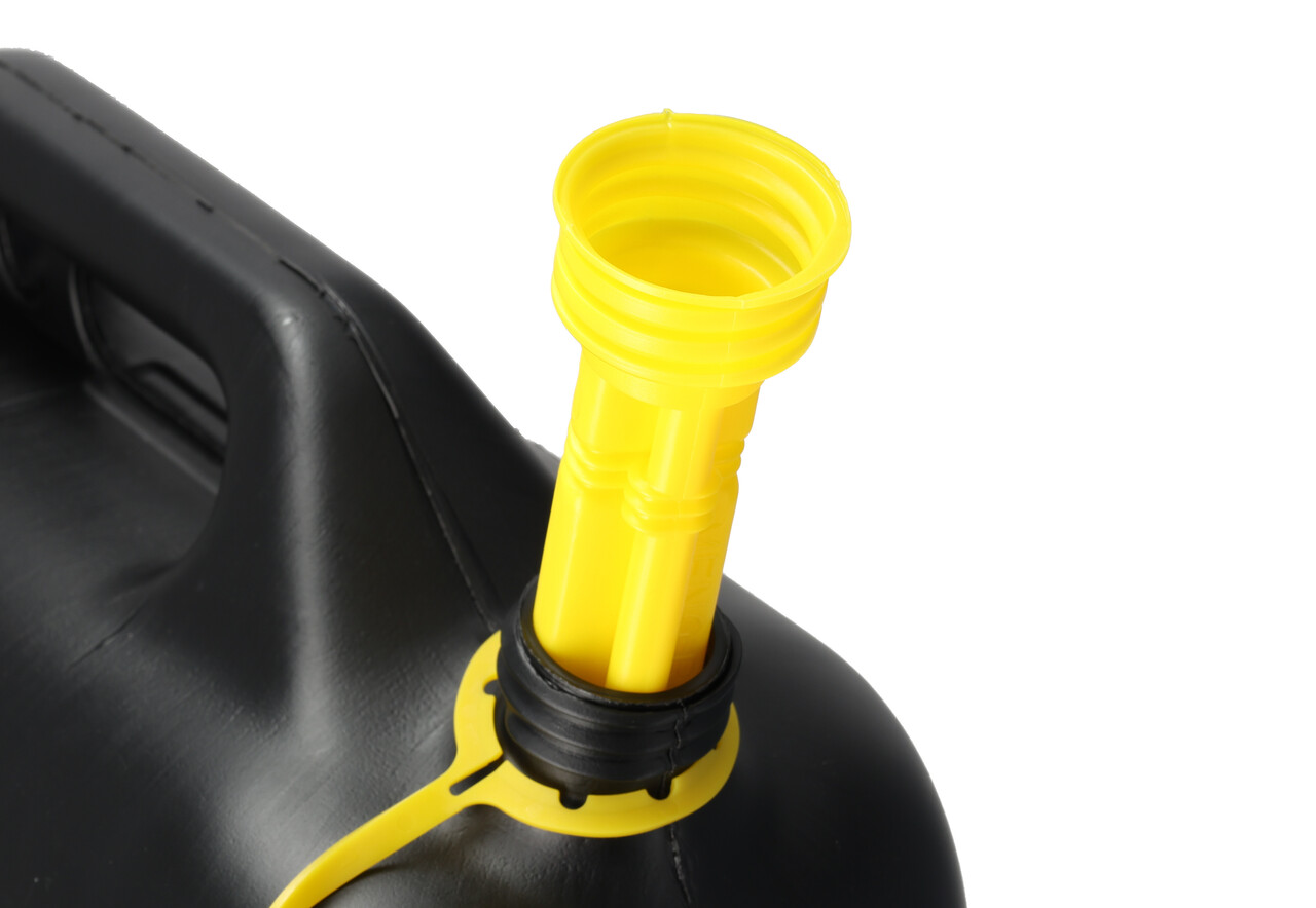 Discountershop Jerrycan 10 Liter Black/Yellow | UN Certified Plastic Fuel Jerry Can with Spout for Diesel & Petrol | Auto Accessories for Outdoor & Motor Use
