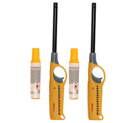 Discountershop Elektrische gas aansteker met navulling | set van 2 in geel | 25.5cm lengte | ideaal gasaansteker voor fornuis, kaars, keuken,bbq & camping Discountershop Elektrische gas aansteker met navulling | set van 2 in geel | 25.5cm lengte | ideaal gasaansteker voor fornuis, kaars, keuken,bbq & camping