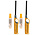 Gasaansteker met Navulling Set van 2, Geel 25,5 cm voor BBQ, Fornuis, Kaarsen, Keuken en Camping