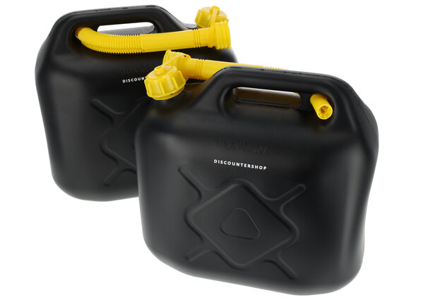 Discountershop Jerrycan met Kraan - Set van 2 | Zwart/Geel | Jerrycan Benzine met Trechter 10 Liter | Ideaal voor Kamperen & Outdoor | UN-gecertificeerd Essentieel Autoaccessoires Discountershop Jerrycan met Kraan - Set van 2 | Zwart/Geel | Jerrycan Benzine met Trechter 10 Liter | Ideaal voor Kamperen & Outdoor | UN-gecertificeerd Essentieel Autoaccessoires