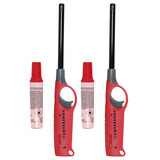 Discountershop Electric Gas Lighter Set of 2 | Refillable Incl. Lighter Fluid - Red | Multi-Purpose Lighter for BBQ, Kitchen & Outdoor | 25.5cm Length Discountershop Electric Gas Lighter Set of 2 | Refillable Incl. Lighter Fluid - Red | Multi-Purpose Lighter for BBQ, Kitchen & Outdoor | 25.5cm Length