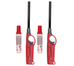 Discountershop Electric Gas Lighter Set of 2 | Refillable Incl. Lighter Fluid - Red | Multi-Purpose Lighter for BBQ, Kitchen & Outdoor | 25.5cm Length Discountershop Electric Gas Lighter Set of 2 | Refillable Incl. Lighter Fluid - Red | Multi-Purpose Lighter for BBQ, Kitchen & Outdoor | 25.5cm Length