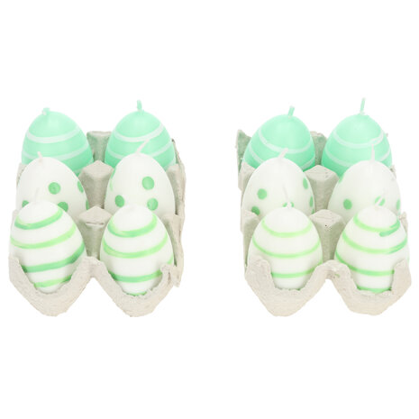 Discountershop Easter Egg Candle Set of 12 | Green/White – 6cm Height | Perfect for Table Decorations, Holy Communion, and Christmas Discountershop Easter Egg Candle Set of 12 | Green/White – 6cm Height | Perfect for Table Decorations, Holy Communion, and Christmas