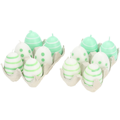 Discountershop Easter Egg Candle Set of 12 | Green/White – 6cm Height | Perfect for Table Decorations, Holy Communion, and Christmas Discountershop Easter Egg Candle Set of 12 | Green/White – 6cm Height | Perfect for Table Decorations, Holy Communion, and Christmas
