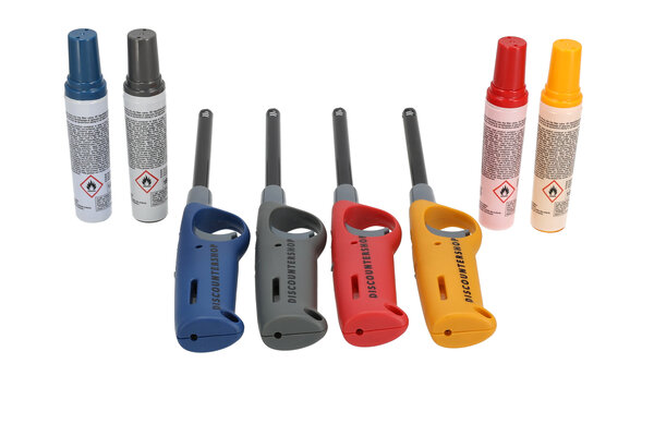 Discountershop Gas Lighters Set of 4 with Refill – Long 25.5 cm BBQ, Candle and Kitchen Lighters