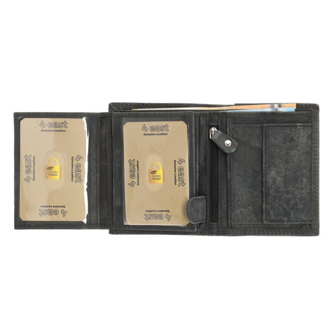 4 East Unisex Leather Wallet with RFID Protection | 8 Card Slots, Coin Pocket & Hidden Pockets | Genuine Leather Billfold - Grey | 11X9X2cm | Ideal Gift for Him and Her 4 East Unisex Leather Wallet with RFID Protection | 8 Card Slots, Coin Pocket & Hidden Pockets | Genuine Leather Billfold - Grey | 11X9X2cm | Ideal Gift for Him and Her