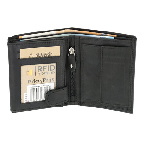 4 East Leren Portemonnee met 8 Pasjeshouder | Briefgeld & Muntvak | Beste Portemonnee Heren & Dames met RFID Bescherming | Zwart | 11X9X2cm | Cadeau voor Alles! 4 East Leren Portemonnee met 8 Pasjeshouder | Briefgeld & Muntvak | Beste Portemonnee Heren & Dames met RFID Bescherming | Zwart | 11X9X2cm | Cadeau voor Alles!