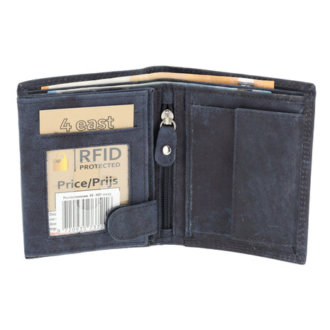 4 East Beste Portemonnee Heren & Dames met 8 Pasjeshouder | Briefgeld & Muntvak | Leren Portemonnee met RFID Bescherming | Navy - 11X9X2cm | Cadeau voor Alles! 4 East Beste Portemonnee Heren & Dames met 8 Pasjeshouder | Briefgeld & Muntvak | Leren Portemonnee met RFID Bescherming | Navy - 11X9X2cm | Cadeau voor Alles!