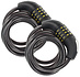 2x Top Quality Black Bicycle Lock Set with Number and Cable Lock - Anti-Theft, Lightweight (170g), 180cm x 10mm 2x Top Quality Black Bicycle Lock Set with Number and Cable Lock - Anti-Theft, Lightweight (170g), 180cm x 10mm
