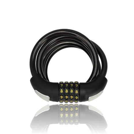 Discountershop 2x Top Quality Black Bicycle Lock Set with Number and Cable Lock - Anti-Theft, Lightweight (170g), 180cm x 10mm Discountershop 2x Top Quality Black Bicycle Lock Set with Number and Cable Lock - Anti-Theft, Lightweight (170g), 180cm x 10mm