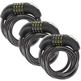 Discountershop 3x Fietssloten Set met Cijfer- en Kabelslot - Anti-Diefstal, Lichtgewicht (255g), 180cm x 10mm Discountershop 3x Fietssloten Set met Cijfer- en Kabelslot - Anti-Diefstal, Lichtgewicht (255g), 180cm x 10mm