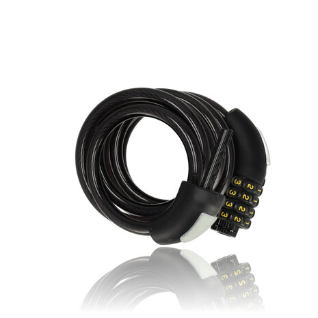 Discountershop 4x Top Quality Black Bicycle Lock Set with Number and Cable Lock - Anti-Theft, Lightweight (340g), 180cm x 10mm Discountershop 4x Top Quality Black Bicycle Lock Set with Number and Cable Lock - Anti-Theft, Lightweight (340g), 180cm x 10mm