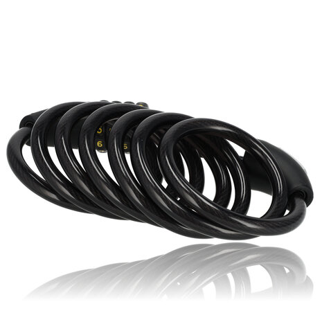 Discountershop 4x Top Quality Black Bicycle Lock Set with Number and Cable Lock - Anti-Theft, Lightweight (340g), 180cm x 10mm Discountershop 4x Top Quality Black Bicycle Lock Set with Number and Cable Lock - Anti-Theft, Lightweight (340g), 180cm x 10mm