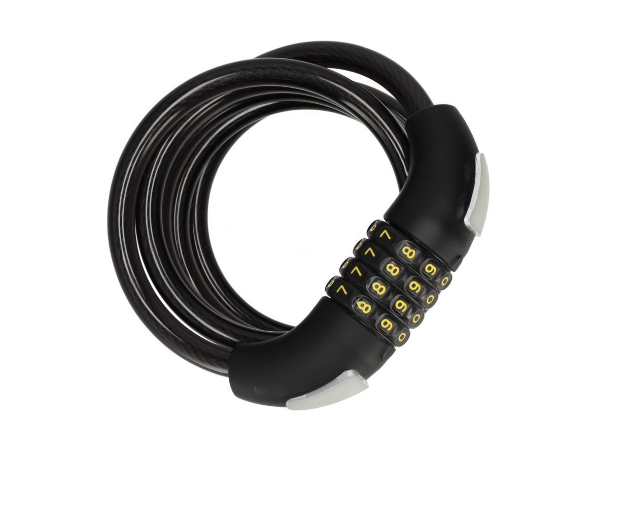 Discountershop 4x Top Quality Black Bicycle Lock Set with Number and Cable Lock - Anti-Theft, Lightweight (340g), 180cm x 10mm Discountershop 4x Top Quality Black Bicycle Lock Set with Number and Cable Lock - Anti-Theft, Lightweight (340g), 180cm x 10mm