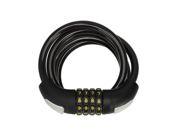 Discountershop 4x Topkwaliteit Zwarte Fietssloten Set met Cijfer- en Kabelslot - Anti-Diefstal, Lichtgewicht (340g), 180cm x 10mm