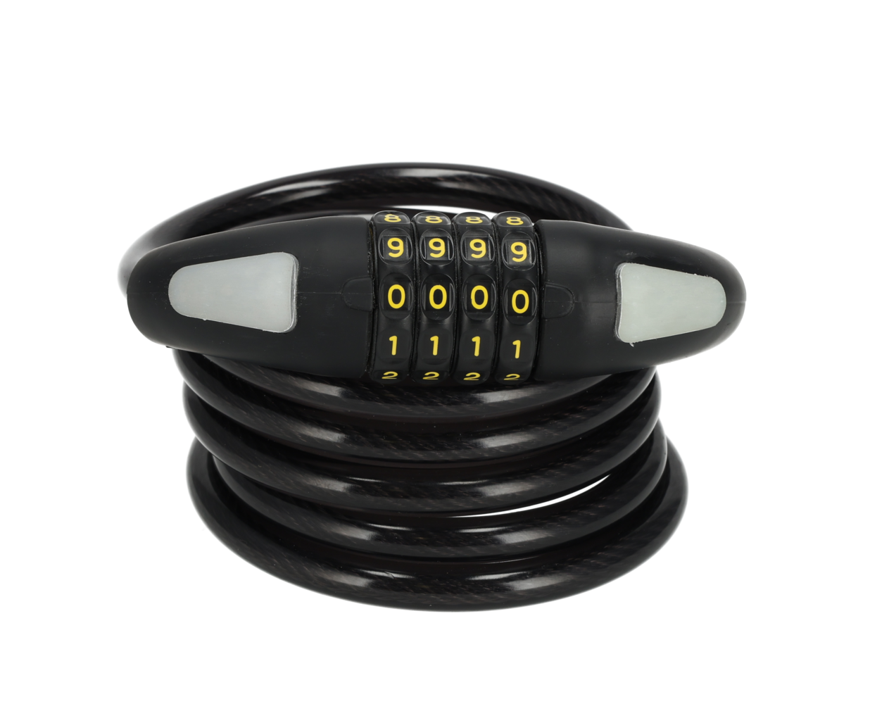 Discountershop 4x Topkwaliteit Zwarte Fietssloten Set met Cijfer- en Kabelslot - Anti-Diefstal, Lichtgewicht (340g), 180cm x 10mm