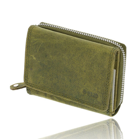 4 East Unisex Overslagportemonnee Heren & Dames | Echt Leren Portemonnee met RFID | Kleine Portemonnee met Rits | Pasjeshouder met 5 Vakken | Cadeau voor Hem & Haar | 11x9x3 cm - Olijfkleurig 4 East Unisex Overslagportemonnee Heren & Dames | Echt Leren Portemonnee met RFID | Kleine Portemonnee met Rits | Pasjeshouder met 5 Vakken | Cadeau voor Hem & Haar | 11x9x3 cm - Olijfkleurig