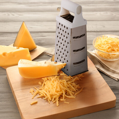 Merkloos Multifunctional Mini Cheese Grater Of Stainless Steel In Silver | Extra Sharp Kitchen Grater For Cheese, Lemon, Vegetables | Compact 10.5cm X 8.5cm X 24.5cm | Ergonomic Handle | Ideal For Both Coarse And Fine Grating Merkloos Multifunctional Mini Cheese Grater Of Stainless Steel In Silver | Extra Sharp Kitchen Grater For Cheese, Lemon, Vegetables | Compact 10.5cm X 8.5cm X 24.5cm | Ergonomic Handle | Ideal For Both Coarse And Fine Grating