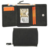 4 East Unisex Top Grain Leather Wallet with RFID Protection | Zipper Coin Pouch Wallet in Genuine Leather | Mini Wallet for Men and Women | Black - 11X9X3cm